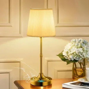 Gold Cordless Rechargeable Stepless Dimming Table Lamp Touch Control Led Light Vintage Decor Night Light for Bedroom Bedside Bar