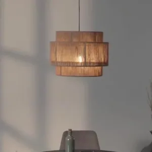 Japanese Style Rattan Pendant Lights Vintage Creative Hemp Rope Pendant Light for Living Room Dining Room Restaurant Rattan Lamp