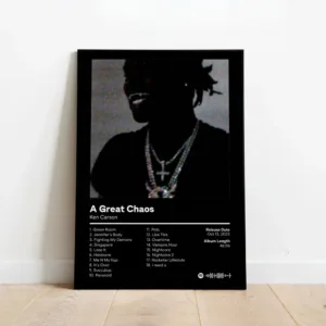 Poster Prints Ken Carson A Great Chaos Custom Album Hip Hop Custom Wall Art Picture Canvas Painting Living Room Home Decorati