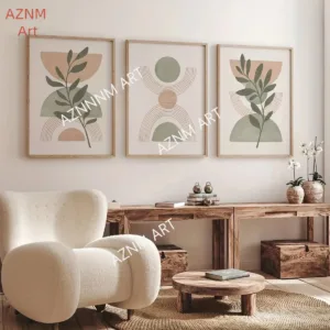 1/3pcs Bohemian Sage Green and Blush Pink Canvas Print Poster Modern Botanical Art Print Living Room Home Decor Art Poster Gifts