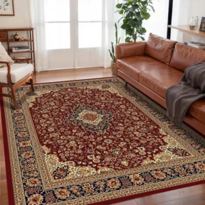 VIKAMA Bohemian Vintage Rug - Stain-Resistant and Easy-Care Floor Mat for Living Rooms and Bedrooms Persian Rug Home Decor
