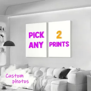 2/4/6pcs Custom Canvas Printing Personalized Photo Suitable for Family Life Pets Scenery Couple Weddings Home Decor Poster Gifts