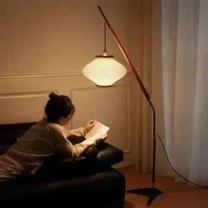 Nordic Minimalism Fish Floor Lamp Wabi Sabi Wood Sofa Floor Light Living Room Bedroom Acrylic Designer Decoration Home Lighting