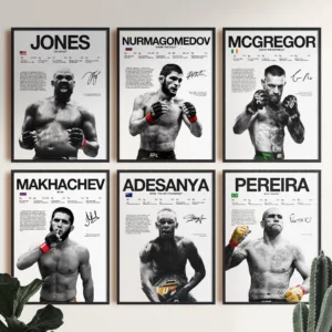 UFC Fighter Legend Boxer Champion Poster Art Prints Mma Enthusiasts Indoor Wall Art Home Decor High Quality Canvas Painting Gift