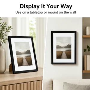 Upsimples 8.5 X 11 Picture Frame, Wall Decor Photo Frames, Black 1 Pack 8.5 X 11 Frame, 5 X 7 Frame with Mat for Gallery Wall, Family, Baby, Dog, Dorm, Christmas, Mothers' Day