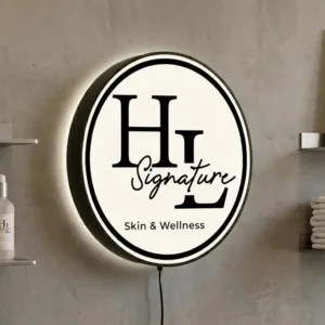 Custom 3D logo Sign Round Logo Sign Beauty Salon Skin Shop Art Decor Business Light box Neon Sign