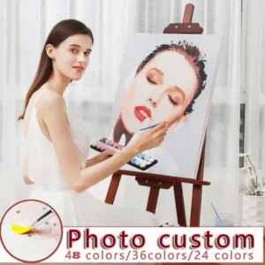 Paint By Numbers 24/36/48 Colors Photo Custom DIY Oil Painting By Number Picture Canvas Portrait Family Gift