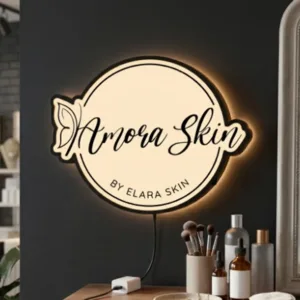 Custom 3D logo Sign Round Logo Sign Beauty Salon Skin Shop Art Decor Business Light box Neon Sign