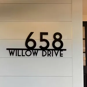 Personalized Modern Metal House Number, Custom Design Metal Name Sign for Outdoor Use, Outdoor House Number, Address Metal