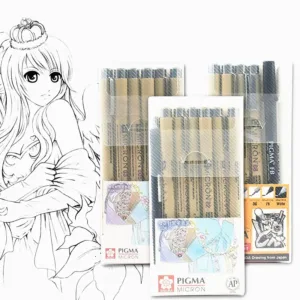 Sakura Neelde Pigment Liner Micron Pen Set Drawing Fineliner Sketching Art Markers 005 01 02 03 04 05 08 1.0 Brush Sketch Pens