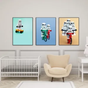 Stormtrooper Fantasy Wall Art Canvas Painting Boys Room Skateboard Decor Cute Nursery Bike Poster And Prints For Kids Room Decor