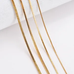 1 Piece Width 0.9mm/1.2mm/1.5mm Gold Color Square Snake Chain Men Women Necklace Jewelry 316 Stainless Steel Necklace Jewelry