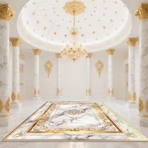 Modern White Gold Marble Pattern CARPET FOR LIVE ROOM Decoration Home Luxury Large Area Rugs Entrance Door Mat Non-slip Rug