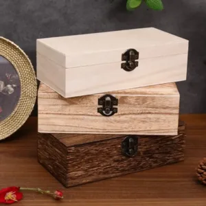 Lockable Retro Wooden Jewelry Case Durable Vintage Desktop Storage Box For Sorting Necklace Ring Bracelet And Small Accessories