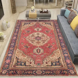 Persian Style Luxury Decoration Home Living Room Rug Antiskid Easy Cleaning Entrance Door Mat Flannel Soft Bedroom Decor Carpet