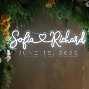 Personalized Wedding Neon Sign Custom Name Neon Sign Wall Decor Wedding Engagement Bedroom Art Decor