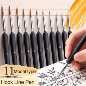 4/5/8/10/11Pcs Borrence Brush Watercolors Hook Line Pen Art Supplies Drawing Artist Fine Detail Paint Miniature Painting Brushes