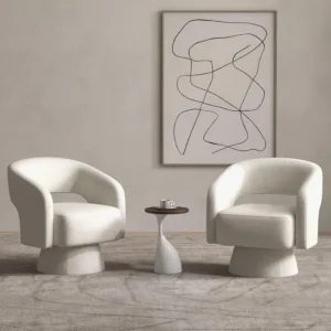 Swivel Barrel Chair, Set of 2 Velvet Accent Armchair 360 Degree Swivel Club Chair for Living Room Bedroom Reception, Customized