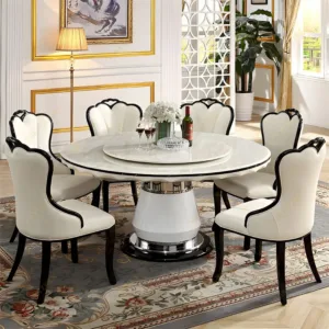 # Furniture Modern Dining Table Set Marble Round Restaurant Table Set 6