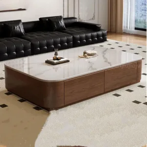 Trendy Modern Coffee Table Luxury European Vintage Display Side Table Aesthetic Table Basse De Salon Living Room Furniture