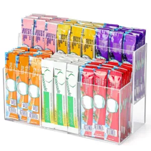 Acrylic Desktop Organizer Tea Bag Storage Box Coffee Bar Accessories Holder Multi-functional Stationery Makeup Storage for Home