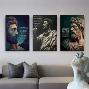 Inspirational Quote Posters Marcus Aurelius Stoicism and Prints Canvas Painting Wall Art Picture for Room Office Home Decor
