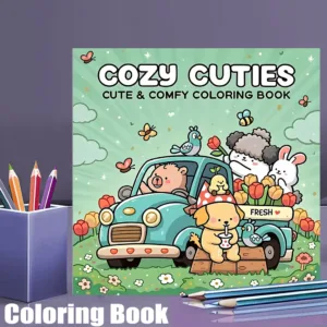 28 Pages Cozy Cuties Life Coloring Book for Adult | Colouring Book, Drawing Supplies for Christmas, Thanksgiving