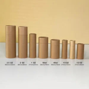 Wholesale Eco Friendly Kraft Paper Push Up Tubes Biodegradable Cardboard Cosmetic Lip Balm Deodorant Container Tube Packaging