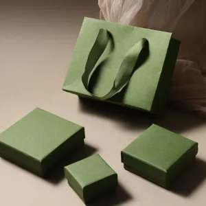 Heaven And Earth Cover Jewelry Box Vintage-Style Green Jewelry Box Decorative Green Square Jewelry Box for Display Box