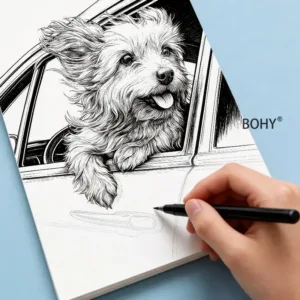 A Multi Theme Black and White Line Drawing Album Depicting Adult Stress Relief with Rich Detailed Line Drawing Themes 24 Pages