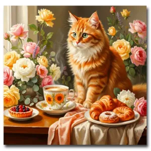 5D DIY Diamond Painting Sticker Mosaic Cat Full Drill Rose Flower Coffee Diamond Embroidery Wall Art Home Decor Craft Gift