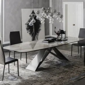 Hot Sale Dining Table Set Modern marble top and 6 chairs Home office or bar Elegant dining room furniture