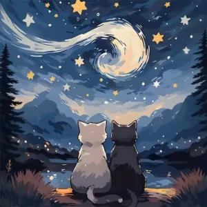 A Set of Cat Diamond Paintings, DIY Adult Full Diamond Home Decoration Painting Set, Adult Style, Frameless Art Crafts