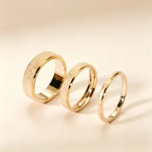 18K Gold Plated Frosted Stainless Steel Ring for Women Men 2/4/6mm Width Couple Wedding Band Hypoallergenic Jewelry Gift