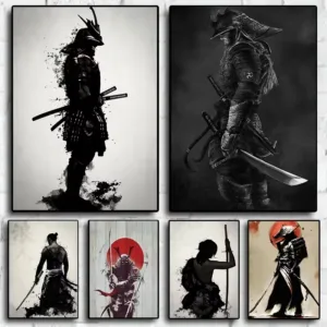 Japanese Anime Aesthetic Wall Art Game Retro Samurai HD Oil On Canvas Posters And Prints Home Bedroom Decoration Gifts
