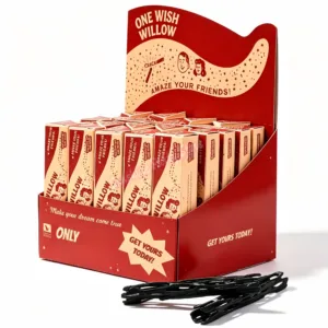 Hot One Wish Willow Printed with Retro Box Breakable Wishing Stick Xmas Lucky Token for Wedding Birthday Christmas Party Gift