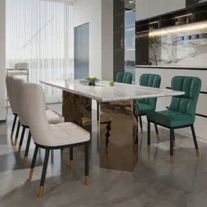 Italian Backrest Luxury Dining Chair Modern Retro Ergonomic Iron Art Dining Chair Banquet Restaurants Home Furniture Sillas FYDC