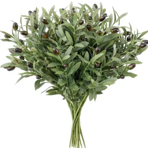 Artificial Olive Tree Branches Faux Greenery Stems Eucalyptus Vase Fillers for Wedding Centerpieces Decoration Home Table Decor
