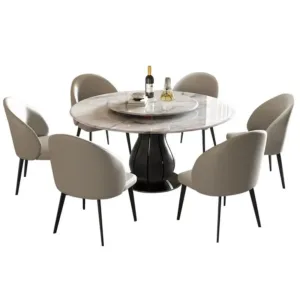 #Furniture Modern Dining Table Factory Marble Top Table Dining Room Dining Table Chair Set With Resin Material Base
