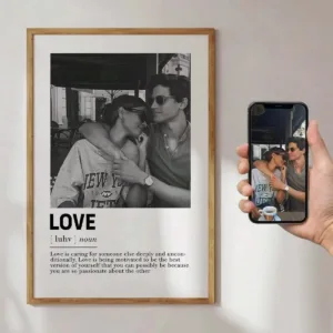 Unique Custom Black & White Decorative Painting Canvas Print Wedding Couple Wall Art Poster for Home Decor Valentine's Day Gift