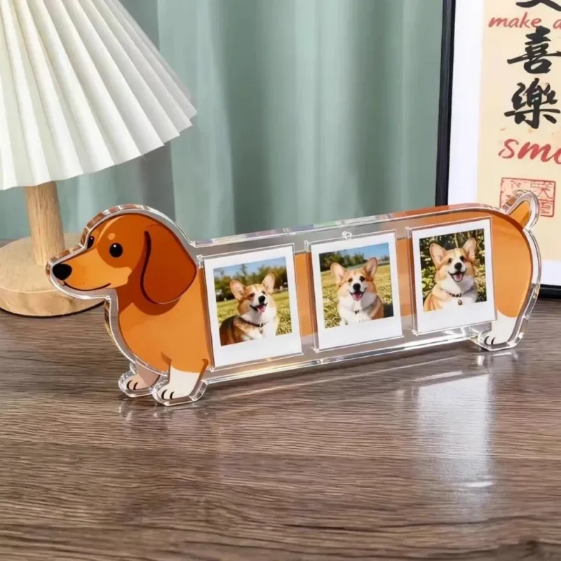 Trendy Acrylic Picture Frames 3 Inches Photo Display Photo Frames Dog Shaped Collection Decor Desktop Picture Frame Home Decor