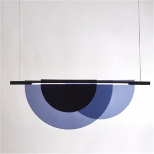 Italy Designer Creative LED Pendant Lights Blue Amber Acrylic Chandeliers Home Decor Bedroom Villa Bar Counter Lighting Fixtures