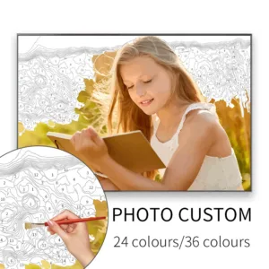 GATYZTORY 24/36 Color Personalised Paint By Numbers Photo Custom DIY Oil Painting By Number Picture Canvas Photo Gift Decors