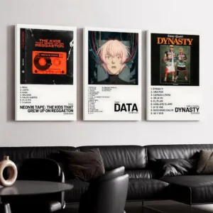 Singer Music Album T-Tainy Framed Wall Painting Ready to Hang Canvas Wall Art Poster for Bedroom Living Room Home Decor Gift