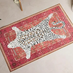 Moroccan-Inspired Tiger Living Room Carpet Ethnic Rug Large Easy-Clean Washable Non-slip Bedroom Stylish Home Decor Floor Mat