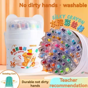 12-48Colors High Quality Washable Oil Pastels Erasable Not Dirty Hands Colored Crayon With Storage Box Painting Tools Baby