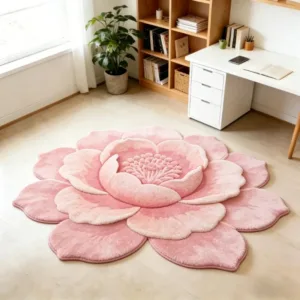 Luxury Carpets for Living Room Beautiful Colorful Flower Bedroom Decor Carpet Irregular Shape Lounge Rug Home Thicken Floor Mat