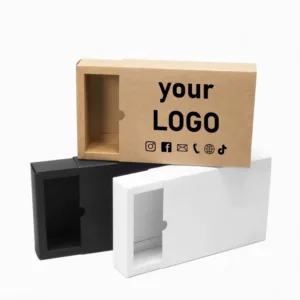10/20/50Pcs Thickened Kraft Paper Drawer Box Party Favor Box Rectangular Paper Box Customized Packaging Box Printed Logo