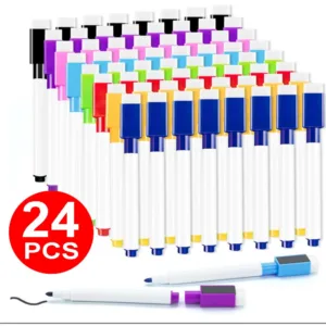 8 Colors Set Whiteboard Pens Bullet Tip Small Size No Magntic 8-24Pcs Whiteboard Dry Erase Markers Kids Graffiti Drawing Pens