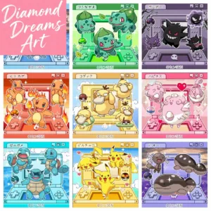 5D Diamond Art Painting Kits New Embroidery Jewelry Mosaic Cross Stitch Pikachu Bulbasaur Home Decor Children's Gift Crafts